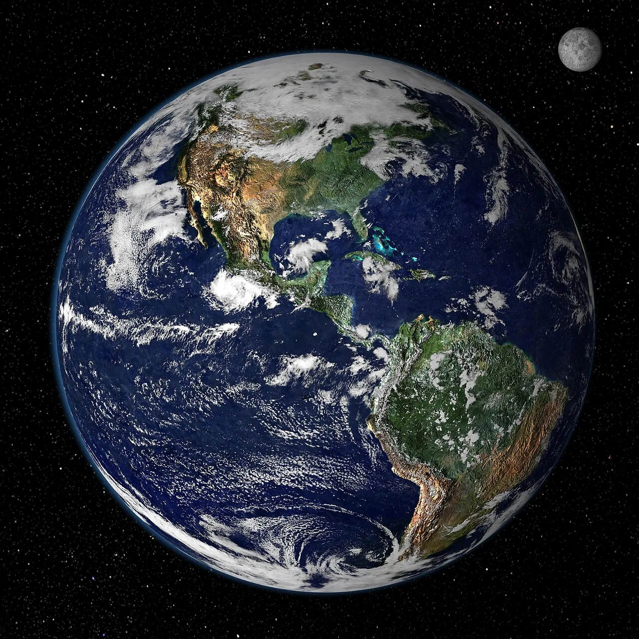 Earth seen from space against a black background